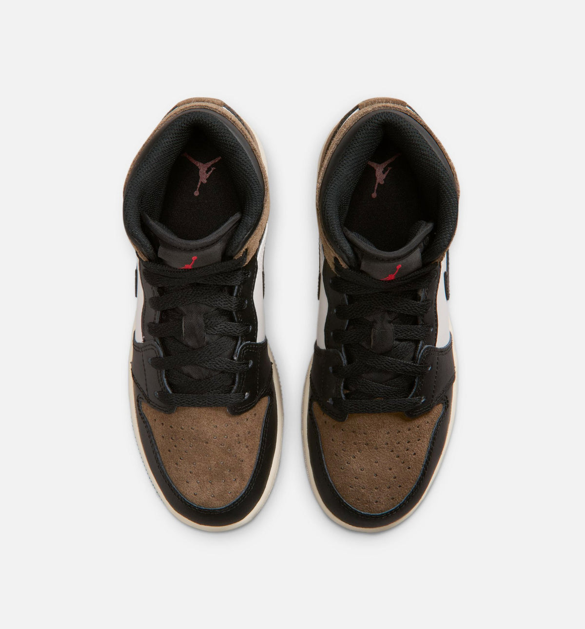 Air Jordan 1 Mid Grade School Lifestyle Shoe – Black/Phantom/Palomino/University Red