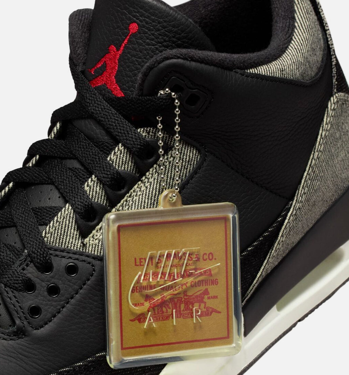 Air Jordan 3 x Levi's Black and White Men's Lifestyle Shoe – Denim/Black/Gym Red