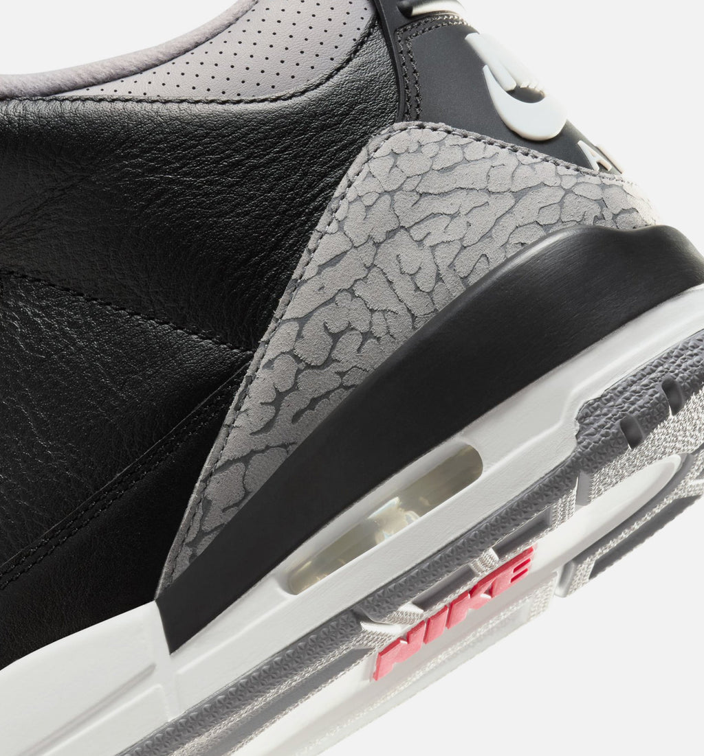 Air Jordan 3 Retro Black Cement Men's Lifestyle Shoe – Black/Fire Red/Cement Grey/Summit White