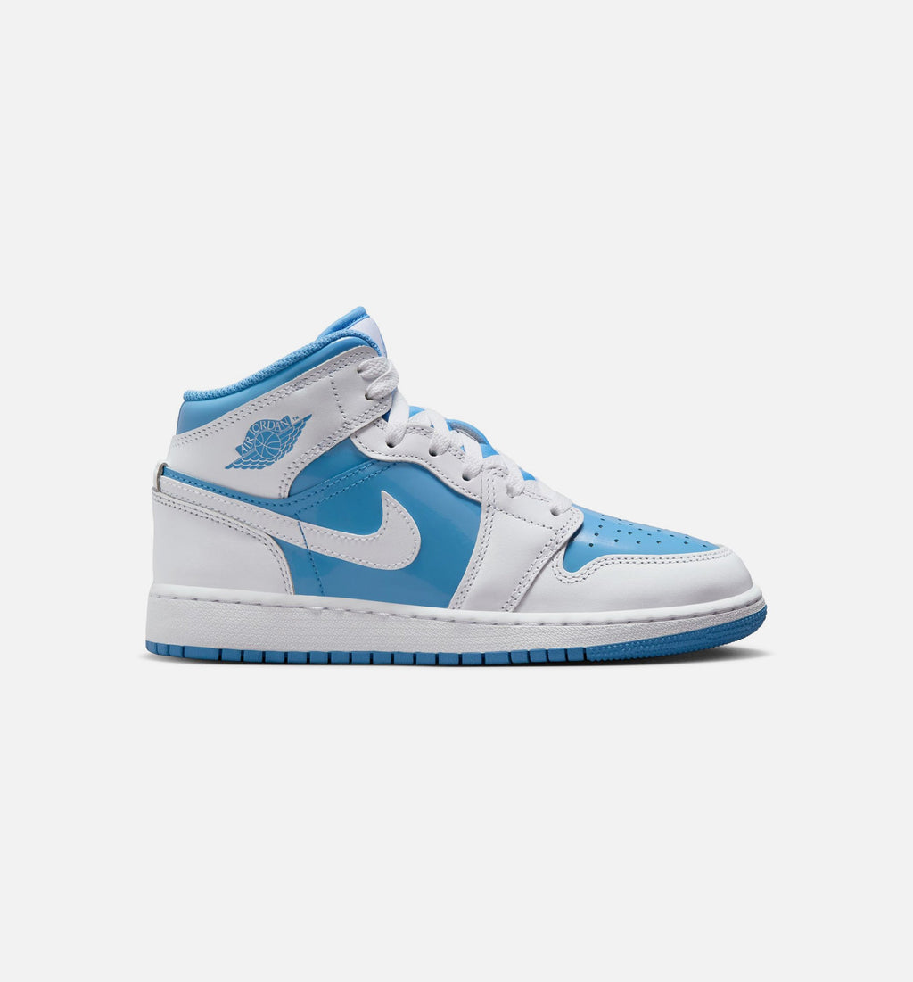 Air Jordan 1 Mid Legend Blue Grade School Lifestyle Shoe – White/Legend Blue