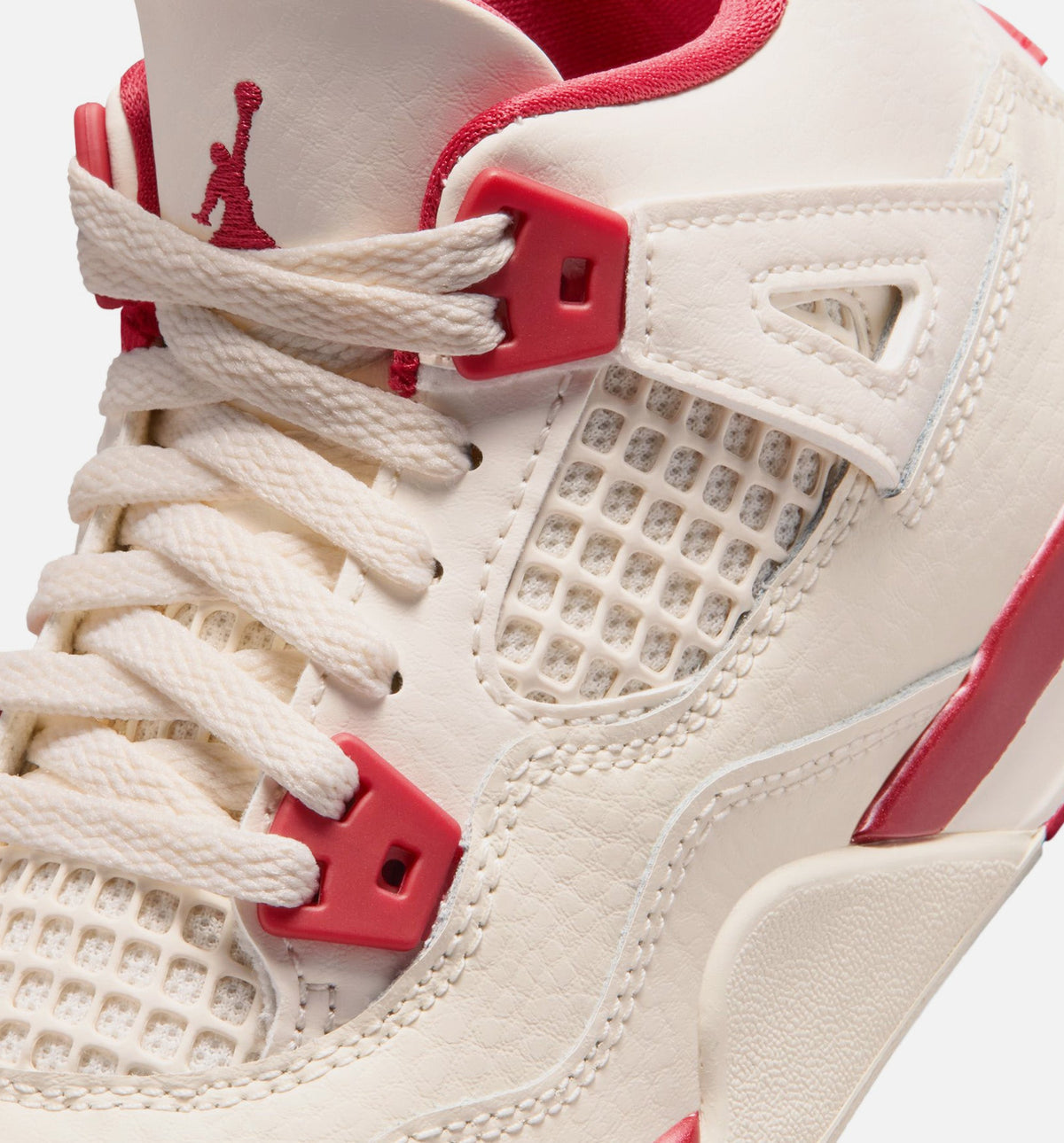 Air Jordan 4 Retro Valentine's Day Preschool Lifestyle Shoe – Pale Ivory/Sierra Red/Tough Red
