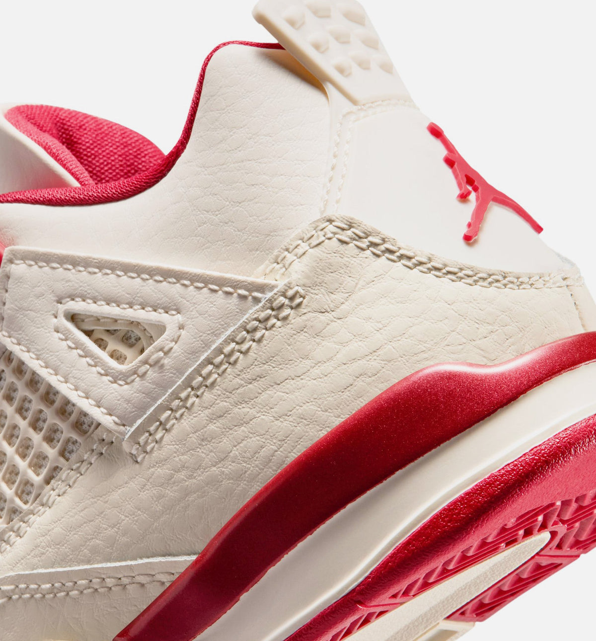 Air Jordan 4 Retro Valentine's Day Preschool Lifestyle Shoe – Pale Ivory/Sierra Red/Tough Red