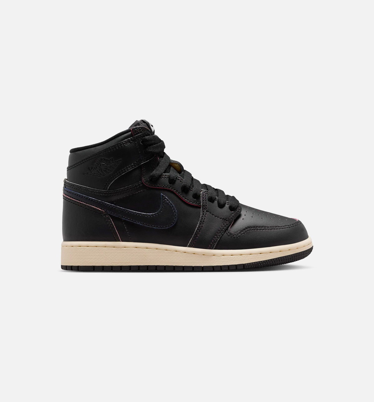 Air Jordan 1 Retro High OG Black and Muslin Grade School Lifestyle Shoe – Black/Black/Muslin