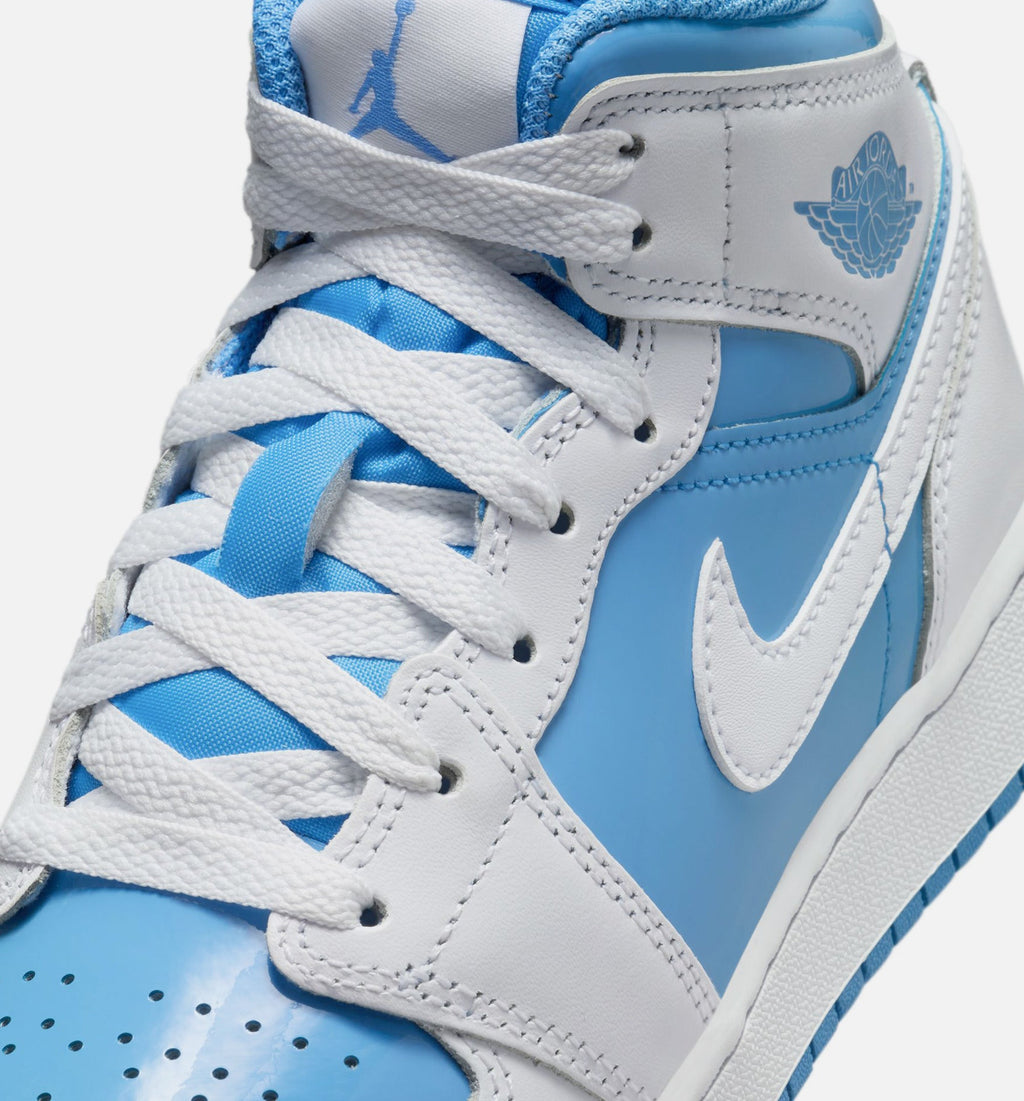 Air Jordan 1 Mid Legend Blue Grade School Lifestyle Shoe – White/Legend Blue