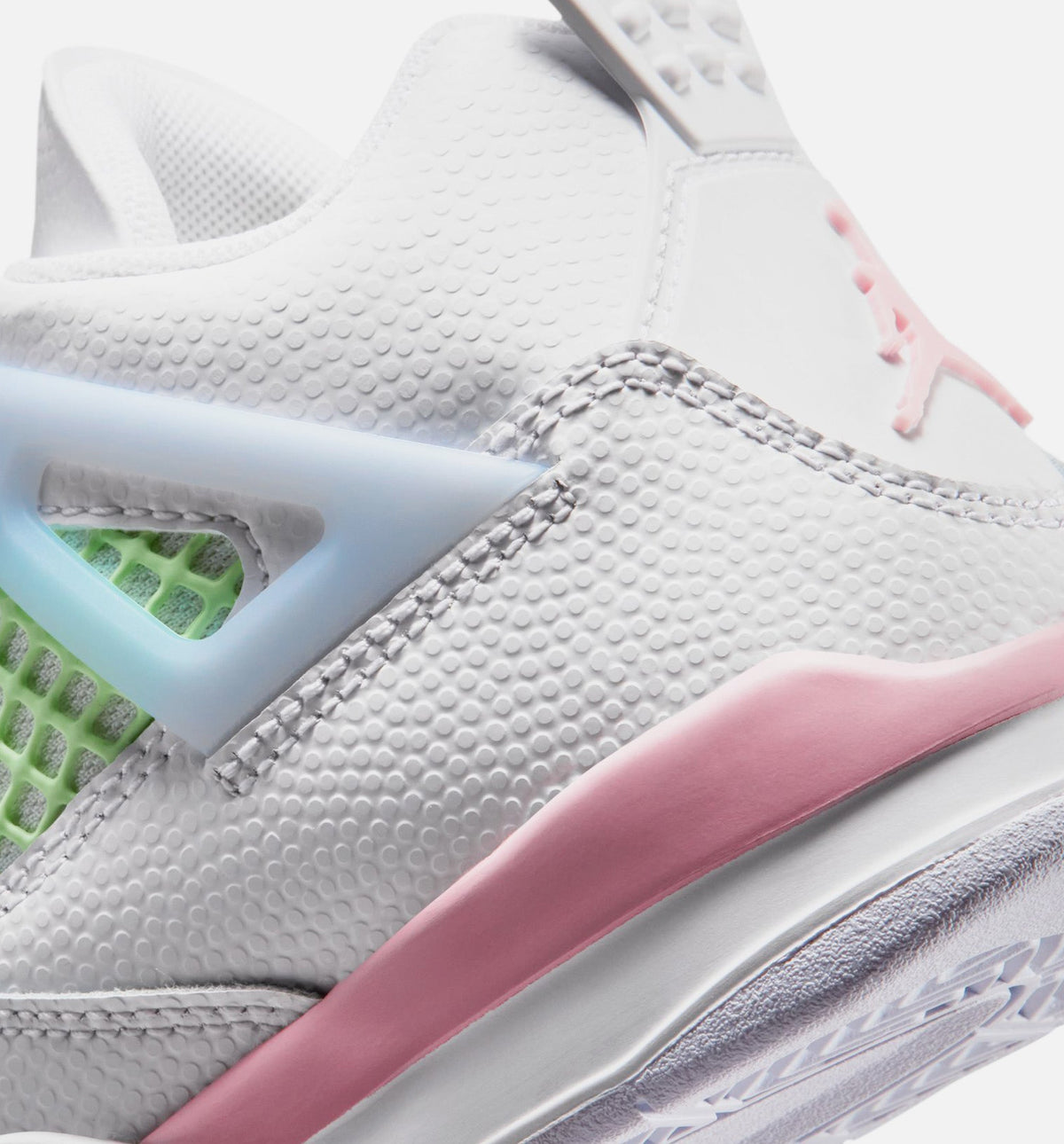 Air Jordan 4 Retro Medium Soft Pink Preschool Lifestyle Shoe – White/Medium Soft Pink/Half Blue