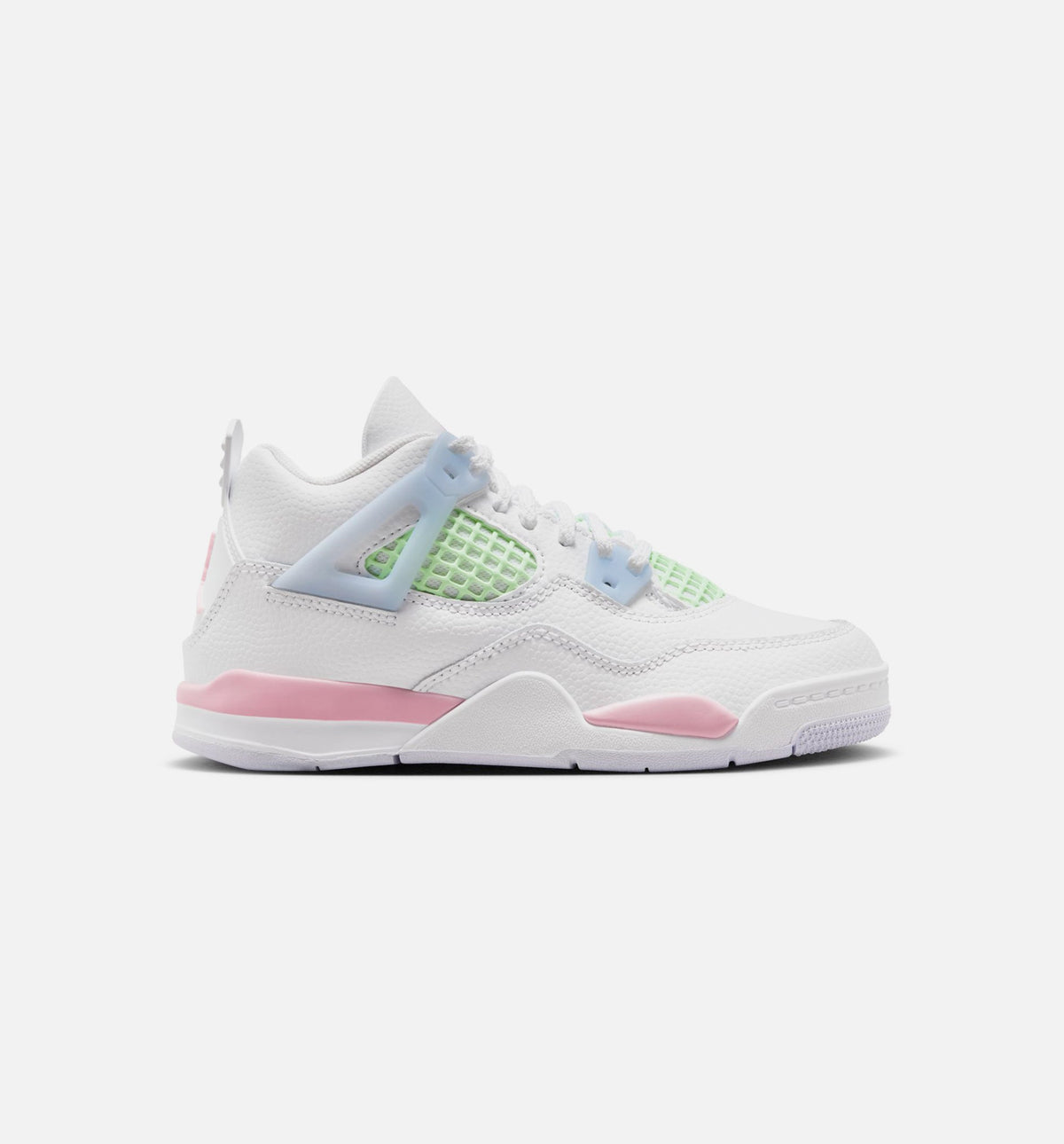 Air Jordan 4 Retro Medium Soft Pink Preschool Lifestyle Shoe – White/Medium Soft Pink/Half Blue