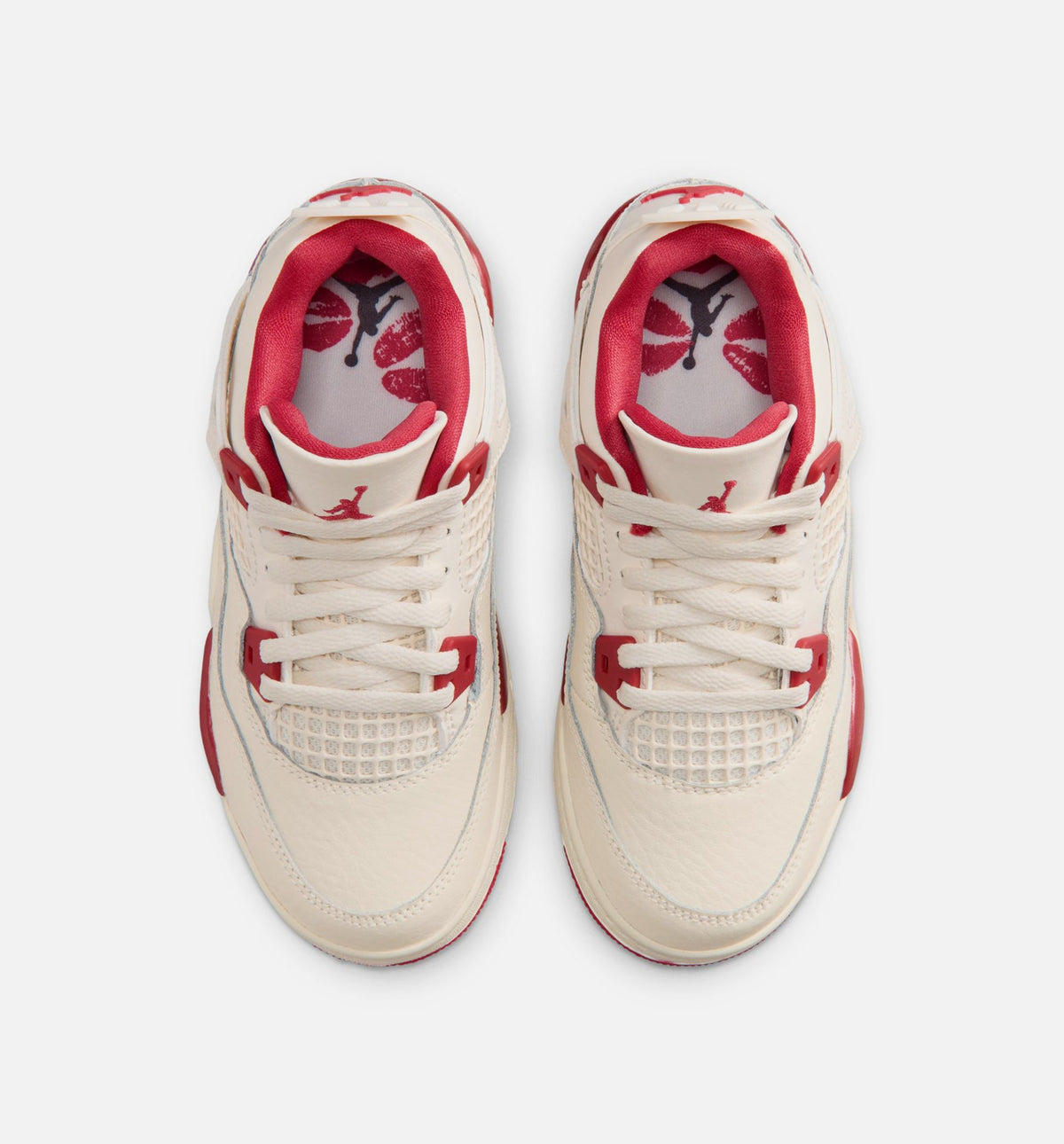 Air Jordan 4 Retro Valentine's Day Preschool Lifestyle Shoe – Pale Ivory/Sierra Red/Tough Red
