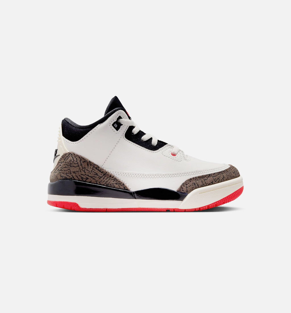 Air Jordan 3 Retro Sail and University Red Preschool Lifestyle Shoe – Sail/Black/University Red/Pale Ivory